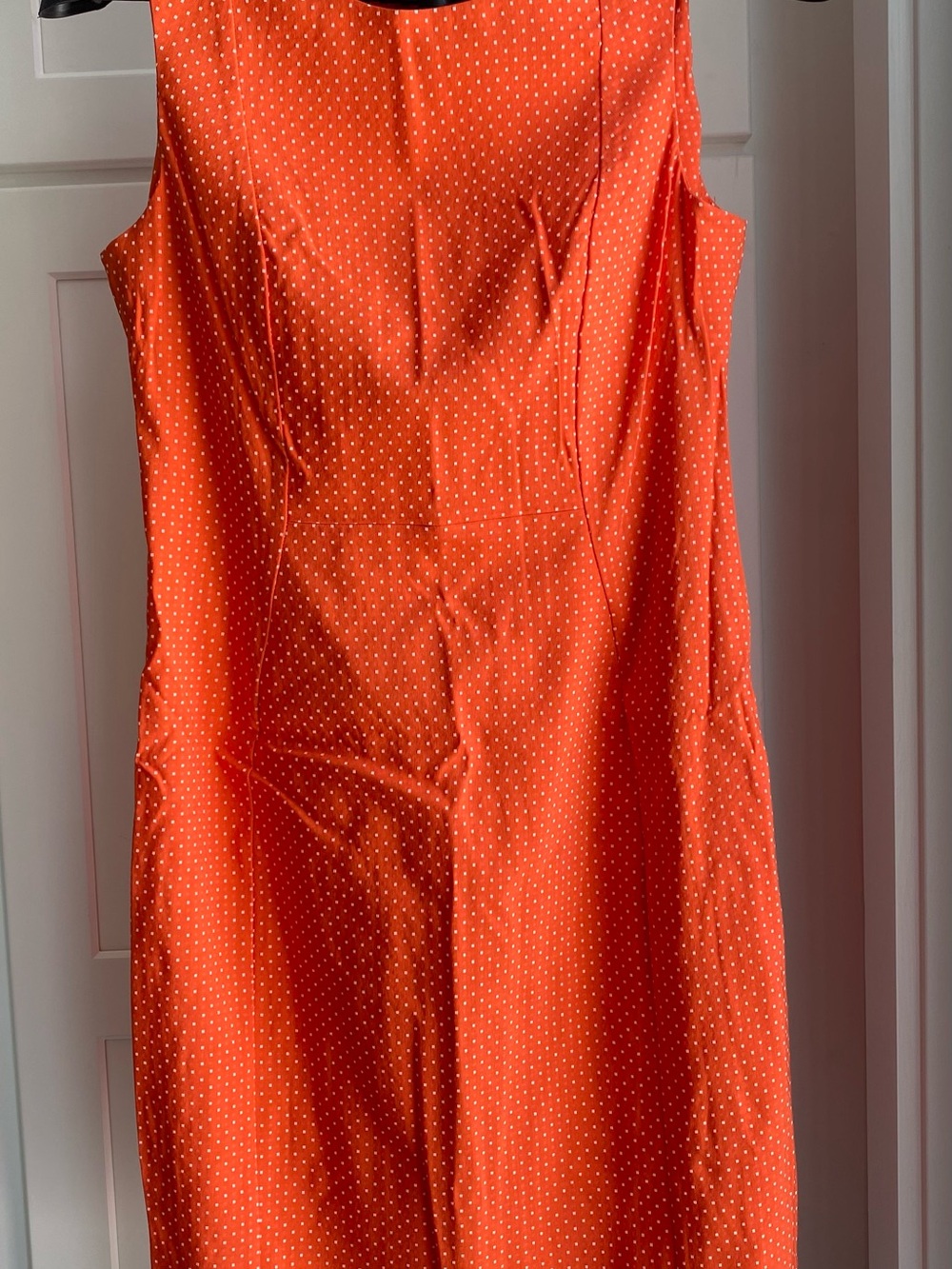 Calvin Klein Orange Polka Dot Sleeveless Midi Dress